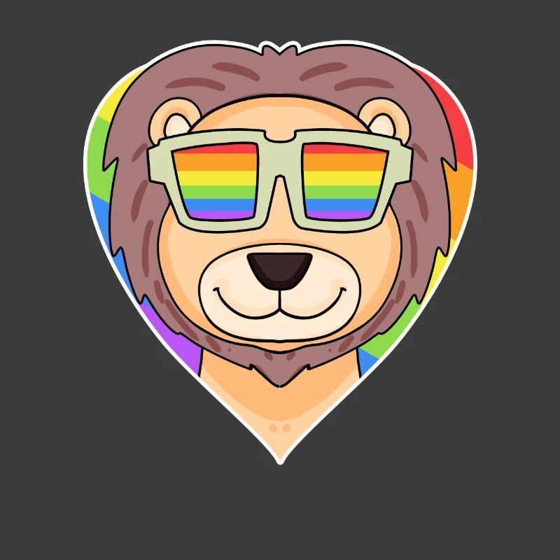 Regenbogen - Löwe mit Brille