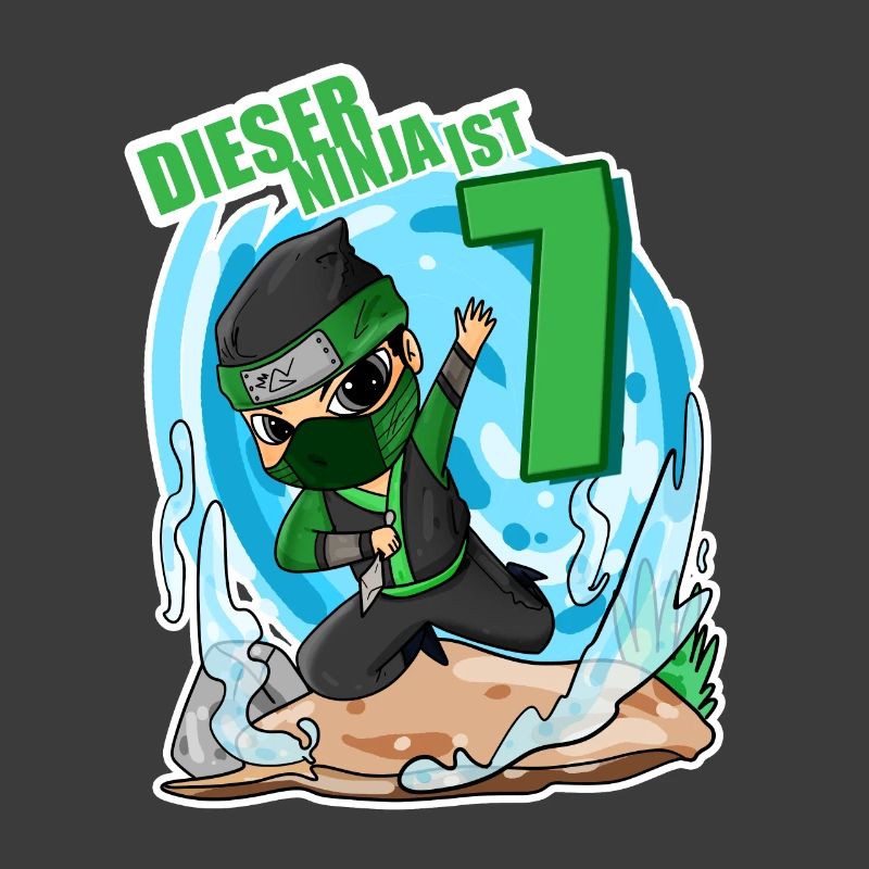 7. Geburtstag Junge Ninja Grün