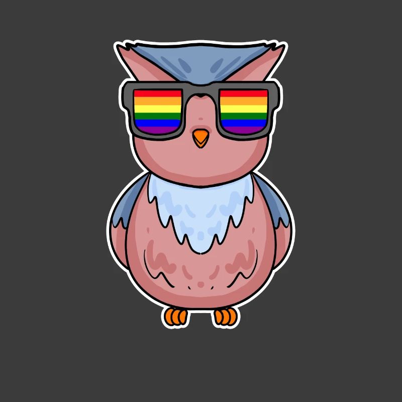 Regenbogen - Eule mit Brille