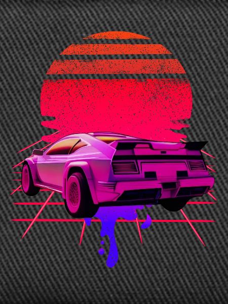 Retro Wave Supercar Sunset