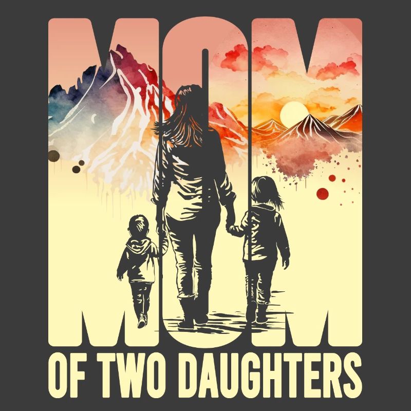 Mutter mit zwei Töchtern Muttertag Berge Mama Kind