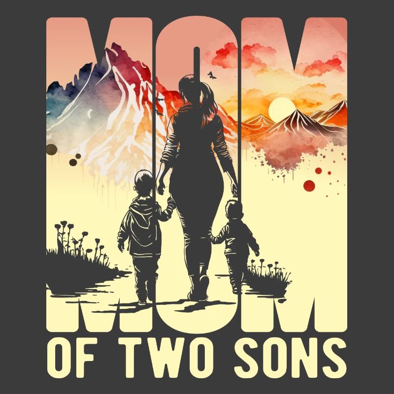 Mutter mit zwei Söhnen Muttertag Berge Mama Kind