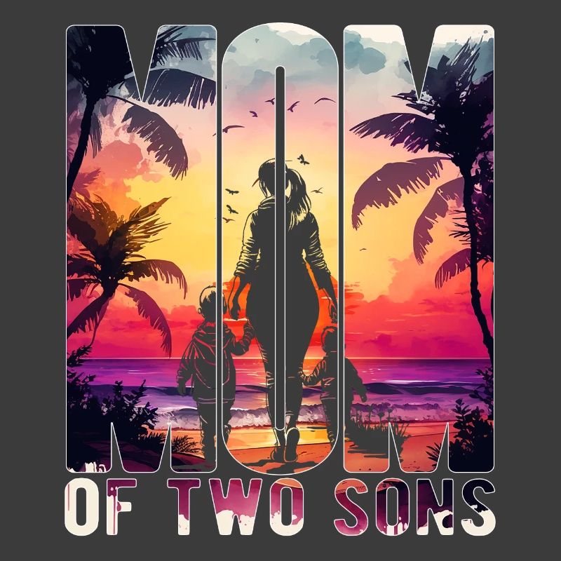 Mutter mit zwei Söhnen Muttertag Strand Mama Kind