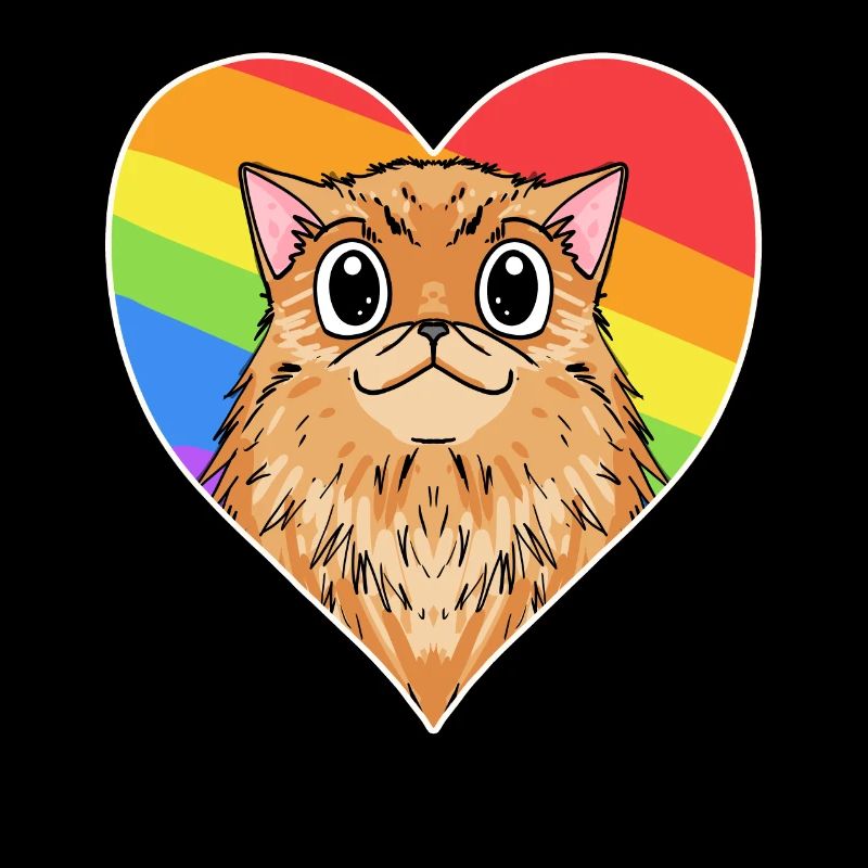 Regenbogen - Katze mit Herz