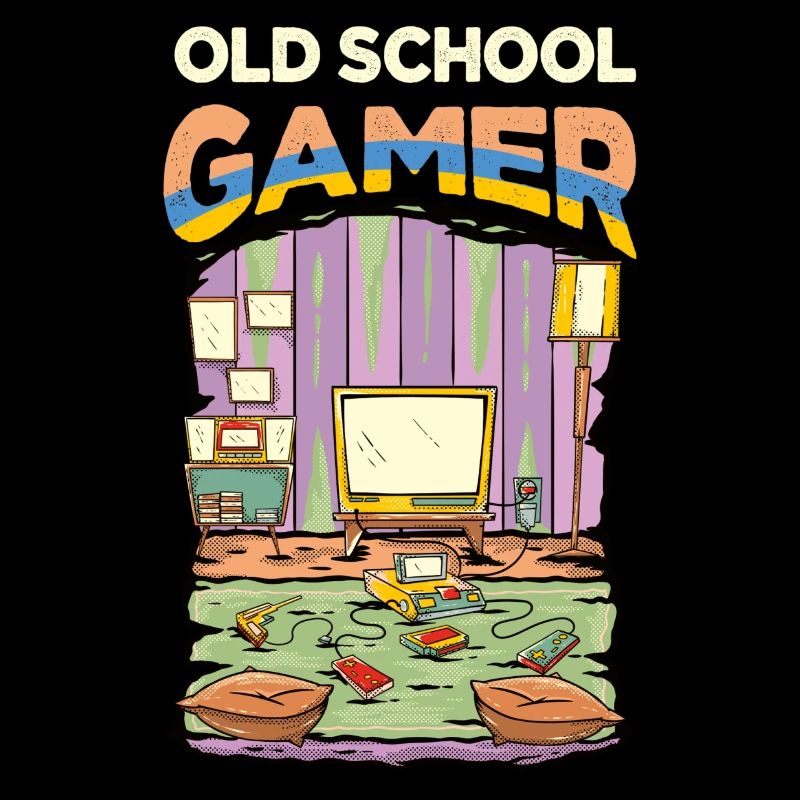 Old School Gamer, Funny Retro Video Games Console