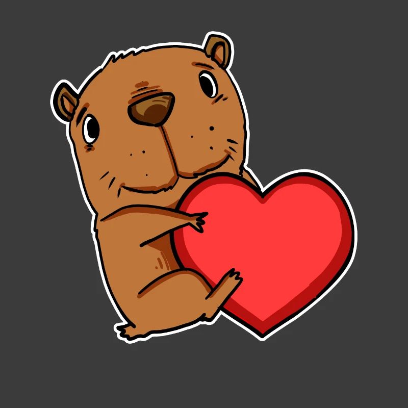 Capybara capybara heart motif