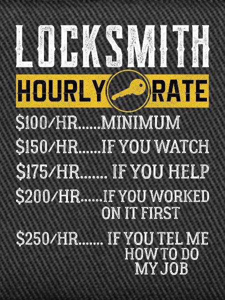 Locksmith Hourly rates Locksmith