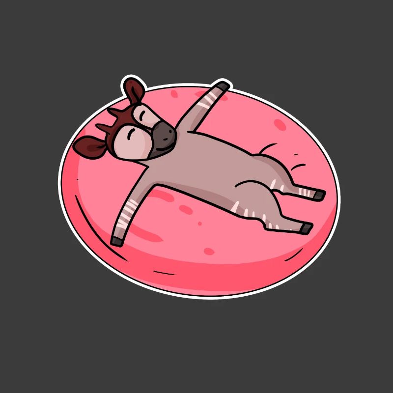 Schlafendes Okapi Waldgiraffe