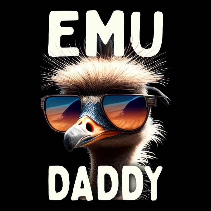 Emu Daddy Vogel Strauß Laufvogel Dad Vatertag Emu