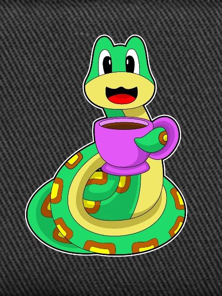 Snake cup of coffee