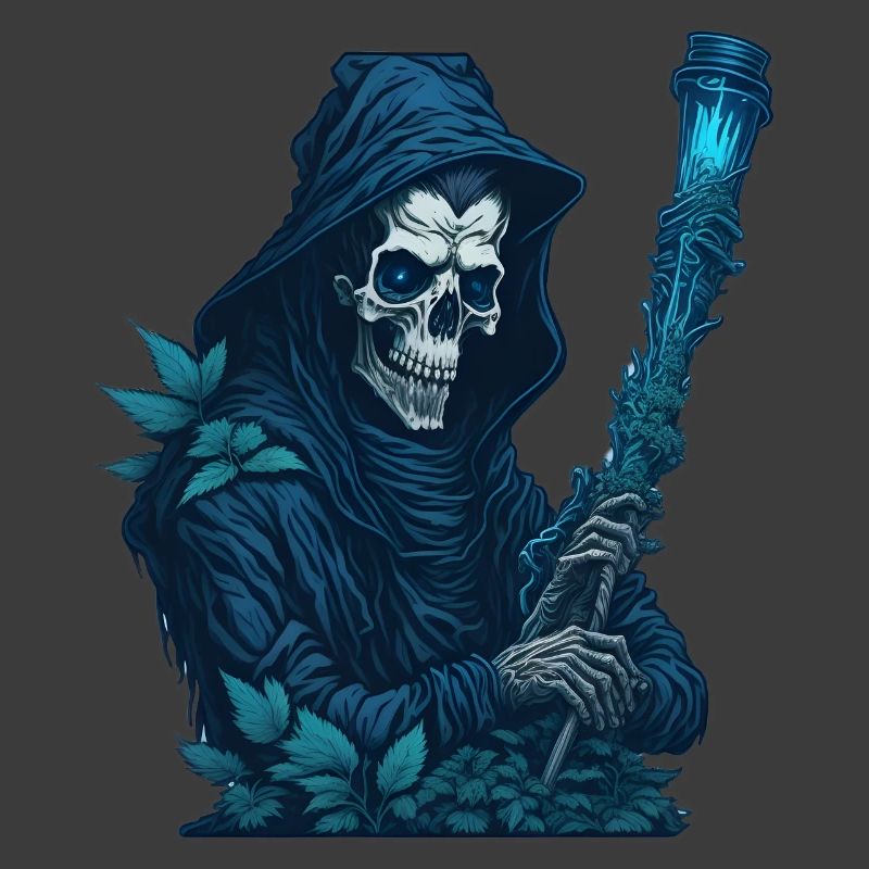 Sensenmann mit Gras Pfeife