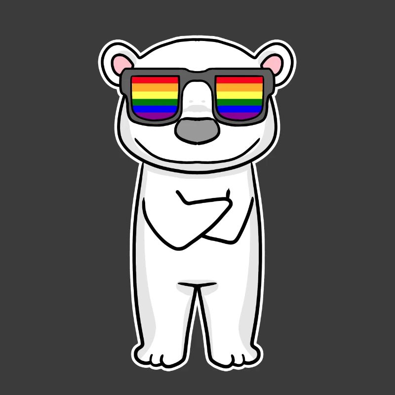 Rainbow - polar bear with glasses