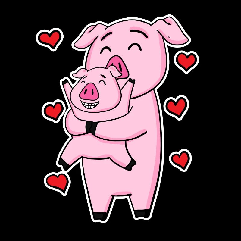 Famille de cochons - Cochon avec bébé