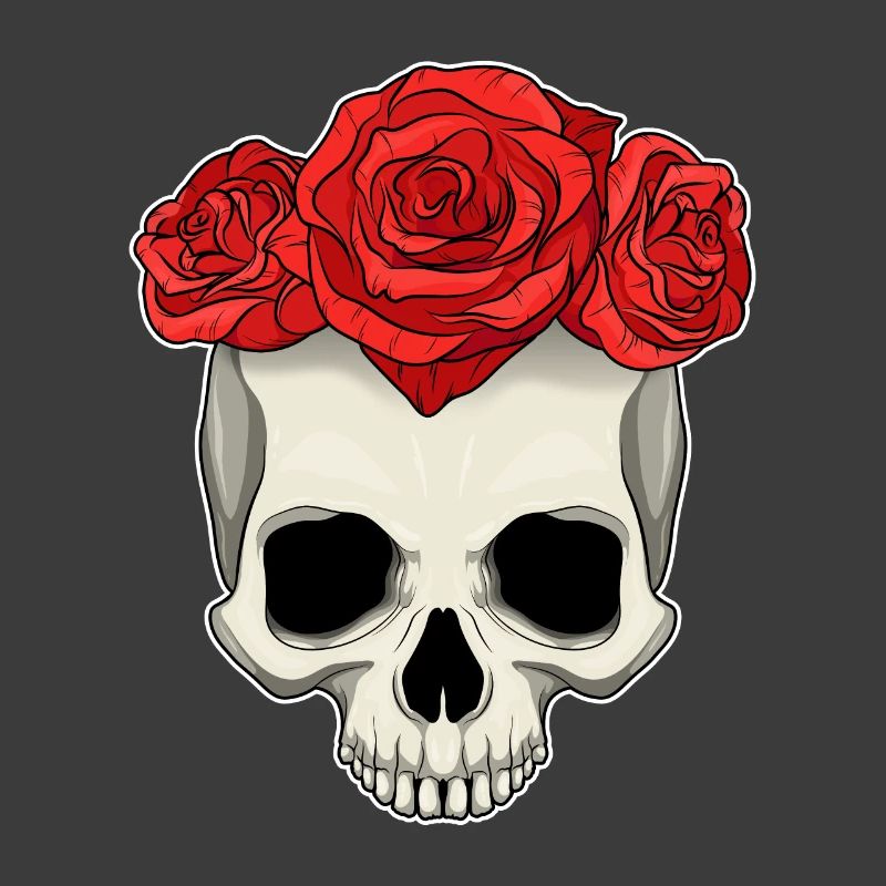 Crâne Rose Fleurs