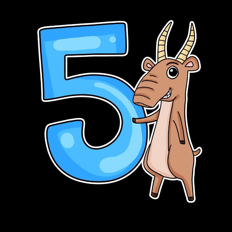 5th Birthday Motif Saiga Antelope - five years