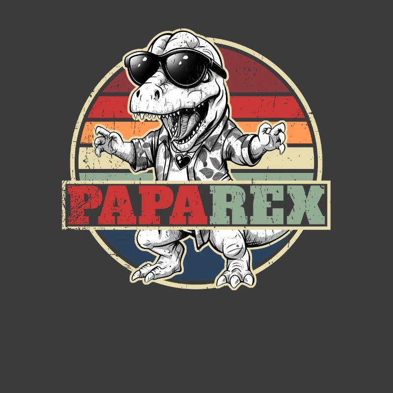 Papa Rex Dinosaur Retro Dino Father's Day Gift