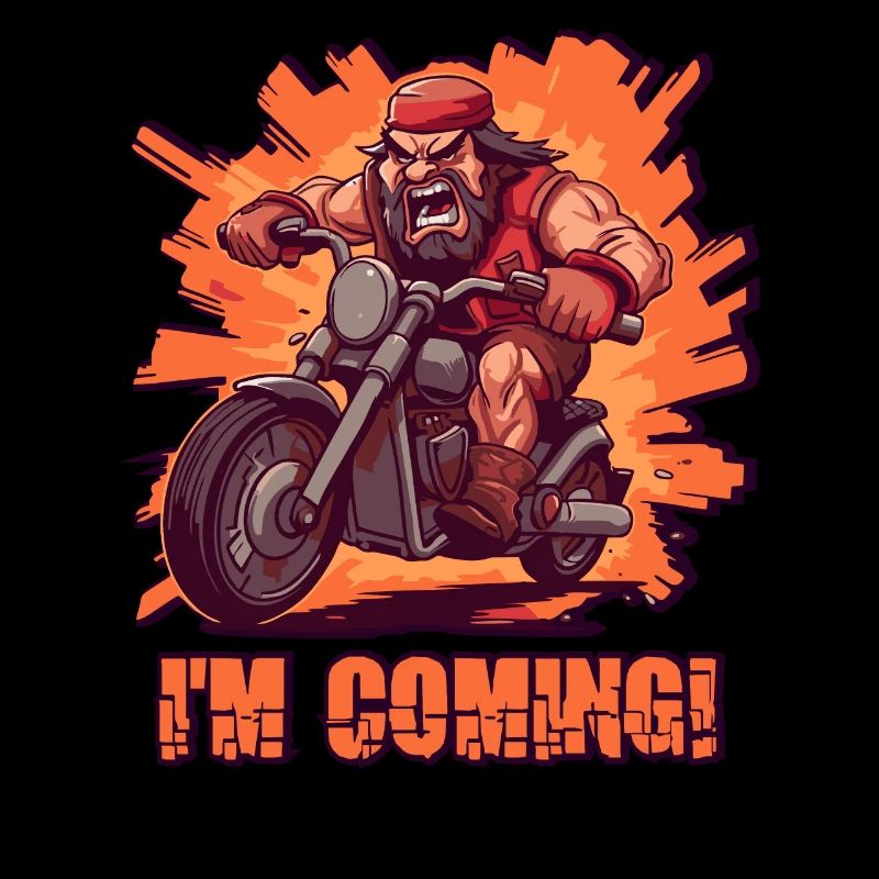 Angry biker arrives