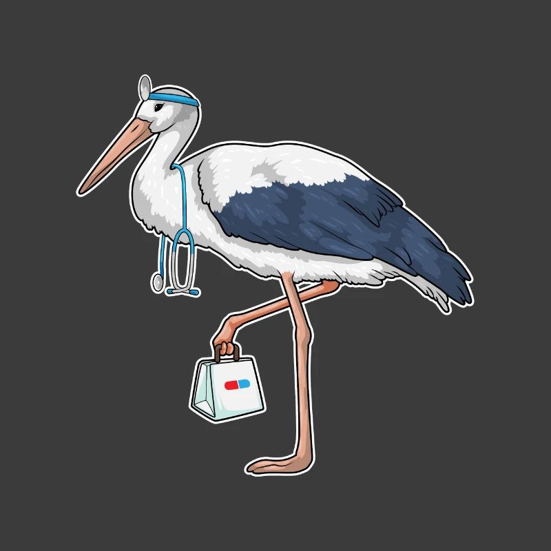 Storch Krankenschwester Stethoskop