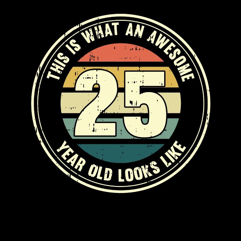 25. Geburtstag so sieht man mit 25 Retro Geschenk
