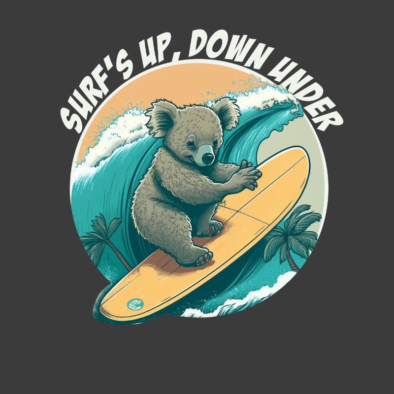 Down under surfing koala bear