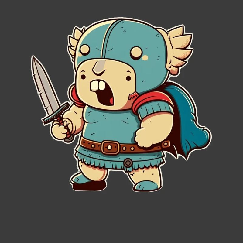 Mad warrior with sword
