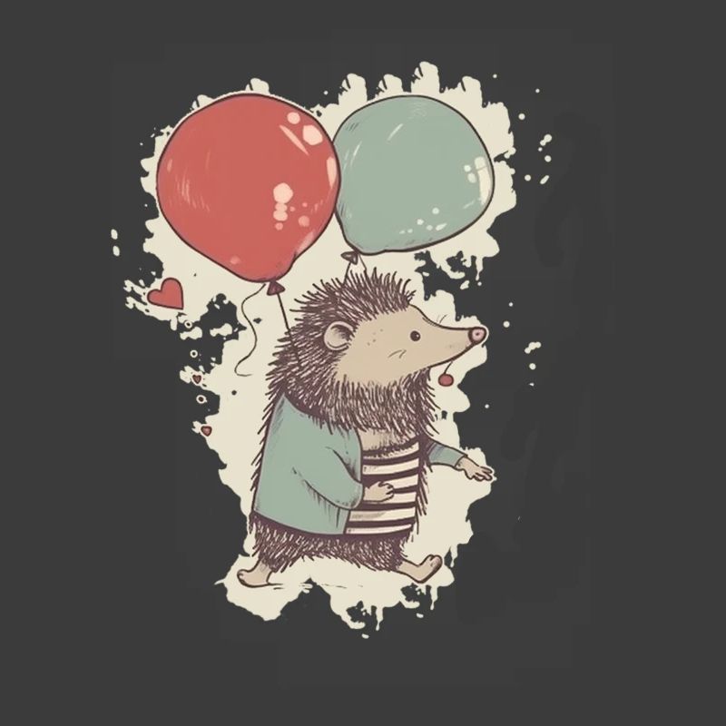 Igel mit Luftballons