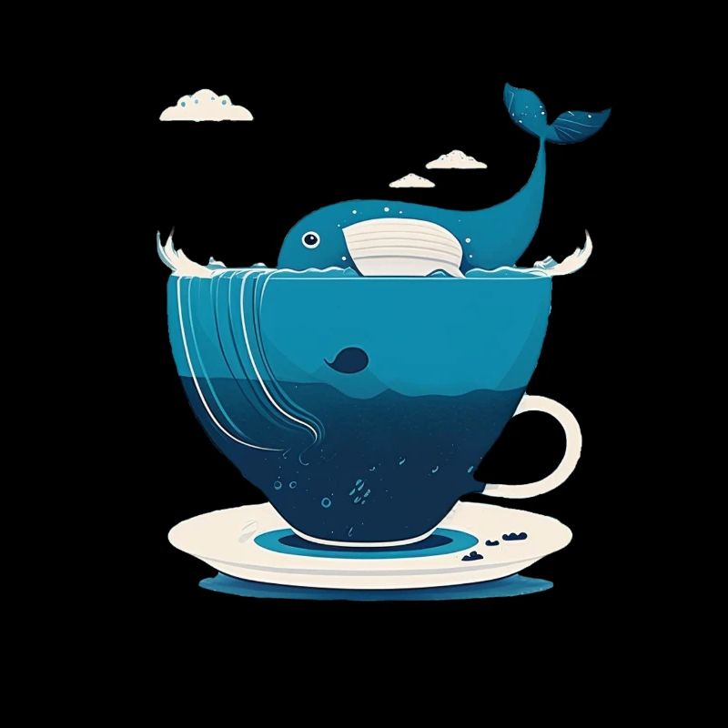 Baleine dans une tasse de thé