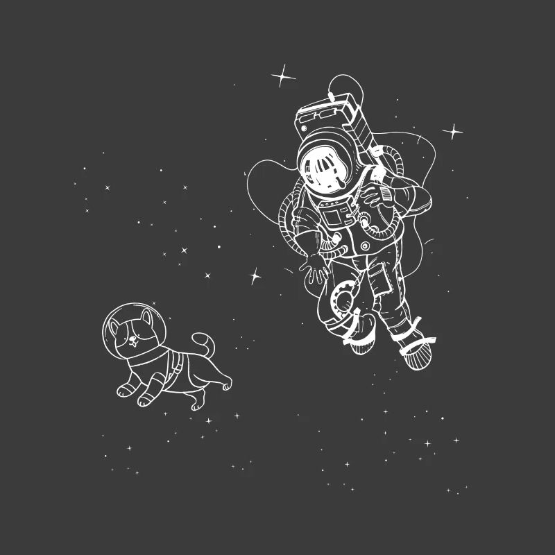 Drôle de chien animal dans l’astronaute de l’espace