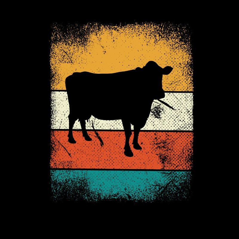 Kuh Tier Bauer Muh Retro Bauernhof Geschenk