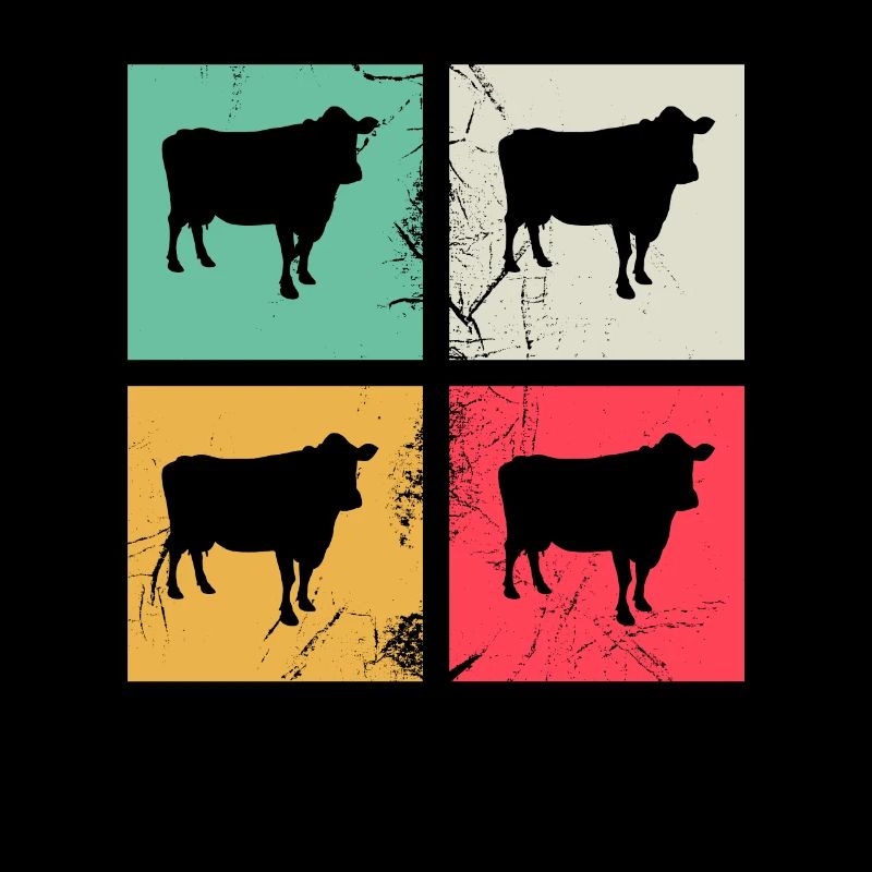 Kuh Tier Bauer Muh Retro Bauernhof Geschenk