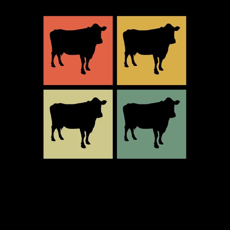 Kuh Tier Bauer Muh Retro Bauernhof Geschenk