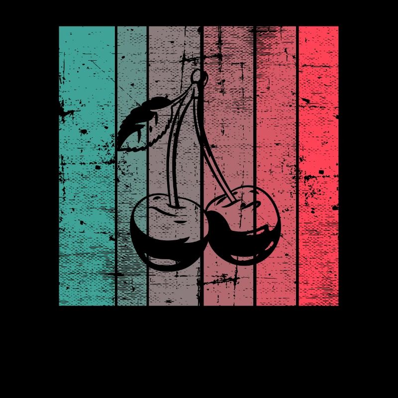 Kirsche Retro Obst Sommer Früchte Rot Geschenk