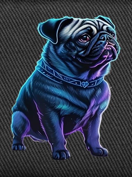 Futuristic Neon Pug