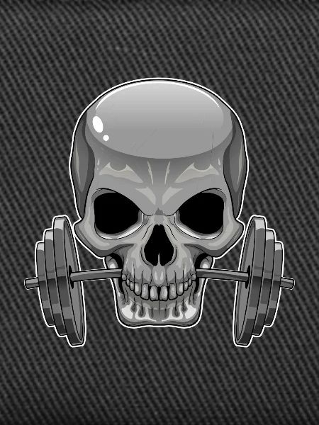 Totenkopf Bodybuilder Langhantel Bodybuilding