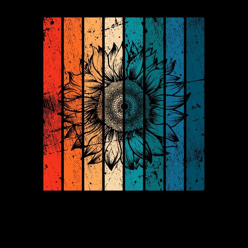 Sonnenblume Blüte Blume Retro Geschenk