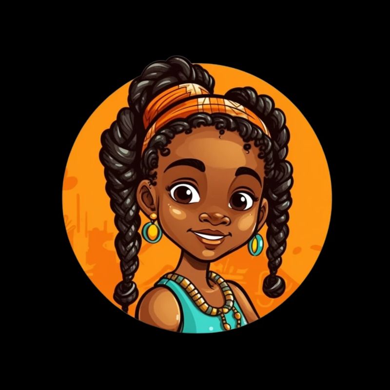 Illustration élégante d’afro-héroïne