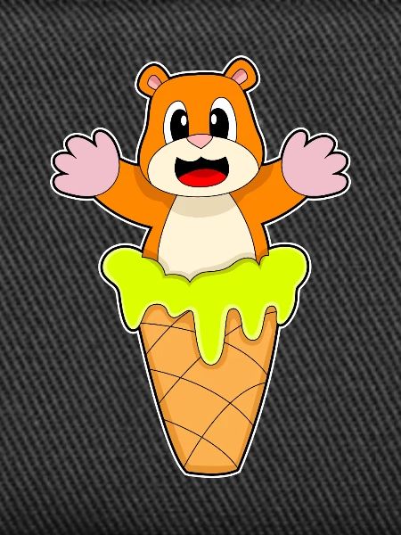 Hamster Waffle Ice Cream