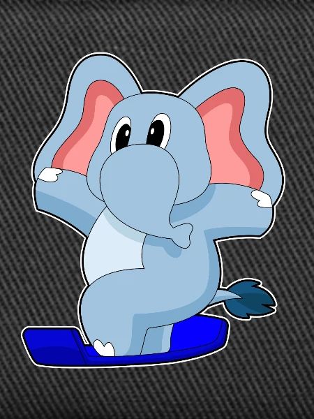 Elephant Snowboarder Snowboard