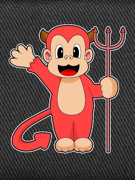 Monkey Halloween Devil Trident