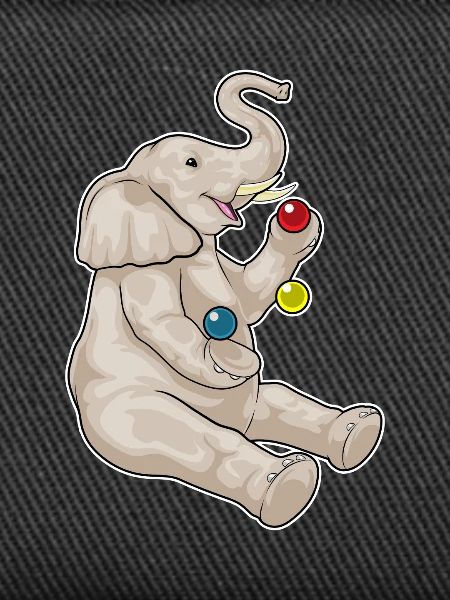 Elephant juggler juggling