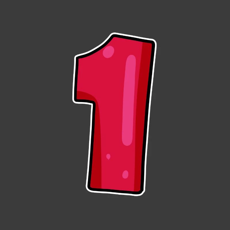 Nummer 1 Rot Dunkel