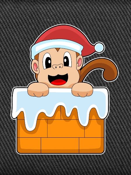 Monkey Christmas Santa Hat