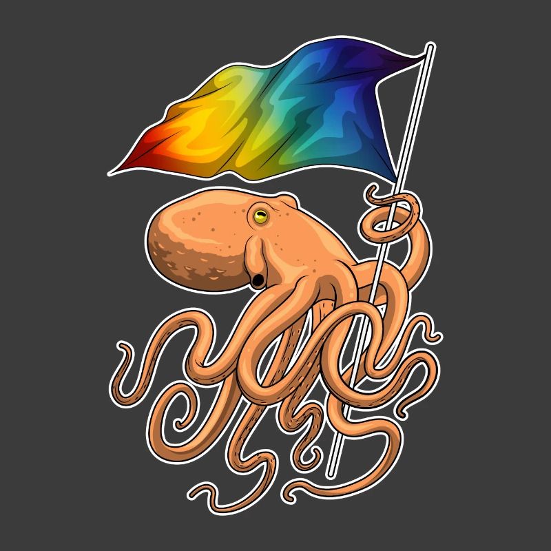 Drapeau arc-en-ciel Octopus