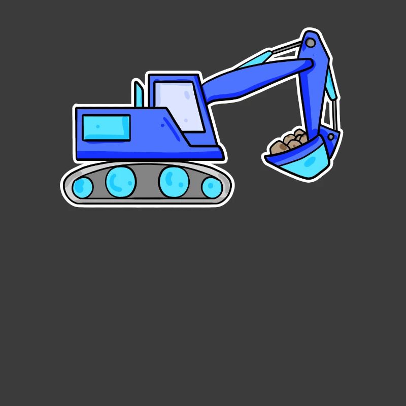 Bagger Baustelle Baggerfahrer Blau