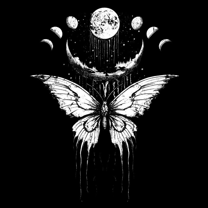 Fairycore Schmetterling Mondphasen Grunge Mond