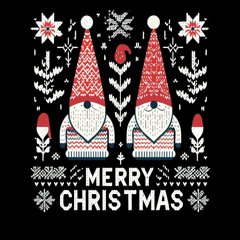 Frohe Weihnachten Gnomes Strickmuster Optik