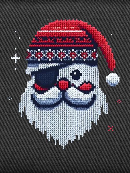 Weihnachtsmann Kawaii Strickmuster