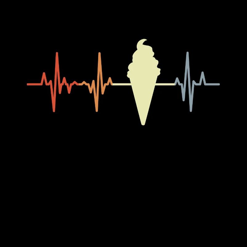 Cornet de crème glacée palpitations coeur look vintage
