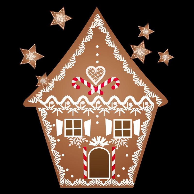 rustic gingerbread house with gingerbread stars