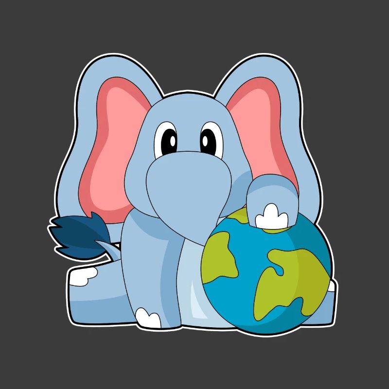 Globe terrestre éléphant